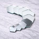 Aypars Atölye Beşgen Ayna Parçaları 10x10 Cm | Mozaik Ayna Cam | 100 Adet Hobi ve Dekoratif Diy Set Gri