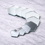 Aypars Atölye Beşgen Ayna Parçaları 10x10 Cm | Mozaik Ayna Cam | 75 Adet Hobi ve Dekoratif Diy Set Gri