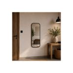 Aypars Atölye MDF çerçeve Modern Yuvarlatılmış Köşeli Boy Aynası 40x120 cm – İnce Siyah Çerçeveli Dekoratif Duvar Aynası