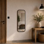 Aypars Atölye MDF çerçeve Modern Yuvarlatılmış Köşeli Boy Aynası 40x120 Cm – Minimalist İnce Çerçeveli Dekoratif Duvar Aynası