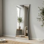 Aypars Atölye Modern Çerçeveli Boy Aynası 40x120 Cm – Kavisli Minimalist Dekoratif Duvar Aynası
