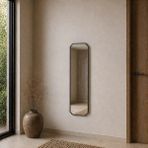 Aypars Atölye Modern Gri Çerçeveli Banyo Aynası 120X40 cm – Minimalist Dekoratif Duvar Aynası Modelleri - 120 x 40 cm