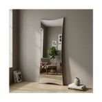 Aypars Atölye Modern Kavisli MDF çerçeve Boy Aynası 40X120 cm – Dalgalı Formlu Minimalist Dekoratif Gümüş Duvar Aynası - 40 x 120 cm