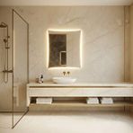 Aypars Atölye Modern Led Banyo Aynası – Dokunmatik, Dim Edilebilir, 3000k Günışığı Sarı