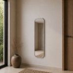Aypars Atölye Modern MDF çerçeve Gümüş Çerçeveli Banyo Aynası 120X40 cm – Minimalist Dekoratif Duvar Aynası Modelleri - 120 x 40 cm