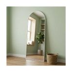 Aypars Atölye Modern MDF çerçeve Kemer Form Boy Aynası 40X120 cm – Minimalist Ince Beyaz Çerçeveli Dekoratif Duvar Aynası 2026 Trend - 40 x 120 cm