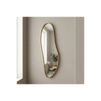 Aypars Atölye Modern MDF çerçeve Organik Form Banyo Aynası 40x120 cm – Asimetrik Altın çerçeveli Dekoratif Duvar Aynası