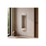 Aypars Atölye Modern MDF çerçeve Oval Boy Aynası 40x120 cm – Minimalist Beyaz Çerçeveli Dekoratif Duvar Aynası 2026 Trend