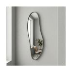 Aypars Atölye Modern Organik Form Banyo Aynası 40X120 cm – Asimetrik Minimalist Gri Çerçeveli Dekoratif Duvar Aynası - 40 x 120 cm