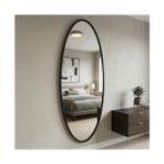 Aypars Atölye Modern Oval Boy Aynası 40X120 cm – Ince Siyah Çerçeveli Minimalist Dekoratif Duvar Aynası - 40 x 120 cm