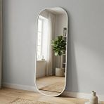 Aypars Atölye Modern Oval Boy Aynası 40x120 Cm – Yuvarlak Hatlı Minimalist Dekoratif Duvar Aynası 2026 Trend