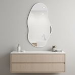 Aypars Atölye Organik Formlu Minimalist Ayna – İnce Çerçeveli Modern Tasarım – Beyaz, 5 Boyut – Duvara Monte Şık Aksesuar