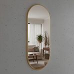 Aypars Atölye Oval Formlu Minimalist Dekoratif Ayna – İnce Çerçeveli Modern Tasarım – Altın, 5 Boyut – Duvar Tipi Estetik Aksesuar