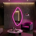 Aypars Atölye Pembe Mdf Çerçeveli Led Ayna – Işıklı, Modern Ve Dekoratif Duvar Aynası