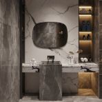 Aypars Atölye Siyah Çerçeveli Modern Banyo Aynası – Organik Kare Duvar Aynası - 60x80 cm