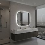 Aypars Atölye Touch Sensörlü Led Aydınlatmalı Asimetrik Ayna – Dimmer Özellikli – Beyaz Işık 6500k – 6 Boyut – Modern Duvar Dekoru