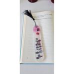 Ayraç, El Yapımı Kitap Ayracı, Pembe ve Mor Yaprak Desenli, Püsküllü