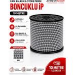 AYRINTISHOP Ayrıntıshop Cam Balkon Stor Perde Boncuklu Plastik Ip Zincirleri 10 Metre - Gri - 10metre