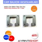 AYRINTISHOP Ayrıntıshop Cam Balkon Teker Çıkış Plastik Aparat Yedek Parça 2 adet - Gri