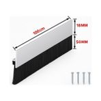 AYRINTISHOP Ayrıntıshop Kapı Alt Fırça Fitil - Alüminyum Kapı Alt Kıl Fırça Süpürgesi- 100CM - 5 cm - Siyah
