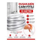 AYRINTISHOP Bella Mika Duşakabin Cam Fitili Pleksi Sıkıştırma Kama Fitili Şeffaf 10 Metre Su Sızdırmaz Duşakabin Fitili