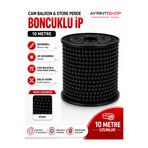 AYRINTISHOP Cam Balkon Stor Perde Plastik Boncuklu İp Zincir 10 Metre Siyah | 4.5 mm Boncuk Çapı | Stor Perde Zinciri