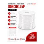 AYRINTISHOP Cam Balkon Stor Perde Plastik Boncuklu İp Zincir 2 Metre Beyaz | 4.5 mm Boncuk Çapı | Stor Perde Zinciri