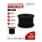 AYRINTISHOP Cam Balkon Stor Perde Plastik Boncuklu İp Zincir 2 Metre Siyah | 4.5 mm Boncuk Çapı | Stor Perde Zinciri