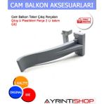 AYRINTISHOP Cam Balkon Teker Çıkış Parçaları Çıkış U Plastikleri Parça 2 Li - Gri