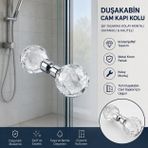 AYRINTISHOP Cam Kristal Kapı Kulpu, Delik Çapı 10mm