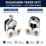 Ayrıntıshop Duşakabin Kanallı Rulman Oynar Çiftli Alt ve Üst Teker 2 li Takım (24 mm)