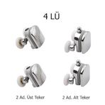 Ayrıntıshop Duşakabin Tekerleği Metal Rulman Tekerlekleri Krom Alt Üst (4 Lü)