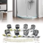 Ayrıntıshop Duşakabin Tekerleği Metal Rulman Tekerlekleri Krom Alt Üst (8 Li SET)