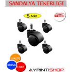 AYRINTISHOP Ofis Koltuk Sandalye Tekerleği 5 li