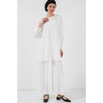 Ayrobin Tunik Pantolon Alt Üst Takım 6712 - Beyaz - 38