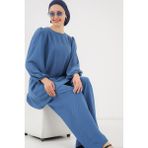 Ayrobin Tunik Pantolon Alt Üst Takım 6712 - Indigo - İndigo - 40