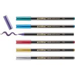AyrStore 1340 Metalik Fırça Uçlu Keçeli Kalem, 6 Parlak Renkli Set, Esnek Fırça Ucu