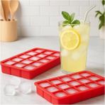 AyrStore 15'li Silikon Buz Kalıbı 2'li Set – Kırmızı, Esnek ve Kolay Çıkan Buzluk Kalıbı, Gıda