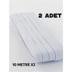 AyrStore 2 Adet 0.80 cm Beyaz Bel Paça Don Lastiği Geniş Yassı Lastik 20 Metre