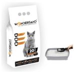 AyrStore 20 Lt Beyaz Bentonit Ince Tane Kokusuz Süper Topaklanan Premium Kedi Kumu
