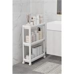 AyrStore 3 Katlı Tekerlekli Slim Ince Beyaz Banyo Mutfak Rafı MIT1125
