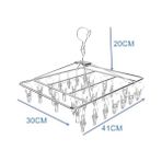 AyrStore 30 Mandallı Metal Çorap Kurutma Askısı, Paslanmaz Çelik Dikdörtgen Çamaşır Kurutma Rafı, Iç Çamaşırı, Sütyen, Bebek Kıyafeti ve Küçük Çamaşırlar Için Yer Tasarruflu Damlama Askısı - 1 kg