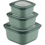 AyrStore 3'lü Microline Saklama Kabı Seti, 600-1100-1800 Ml, Hava Tahliye Kapağı ile Mikrodalgada