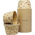 AyrStore 50'li Kek Desenli Muffin Kek Kalıbı, Kek Kapsülü Cupcake Kalıbı, Airfryer Uyumlu