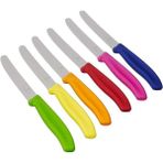 AyrStore 6 Parçalı Tırtıklı Masa Bıçağı Seti Yeşil, Kırmızı, Mavi, Sarı, Pembe, Turuncu