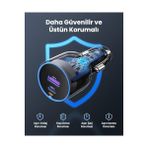 AyrStore 63W 2 Portlu Araç Içi Şarj Cihazı Çakmaklık Adaptörü, 35023 - 1 Adet