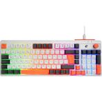AyrStore Acer Emachines, EAK860, Beyaz, USB Kablolu, Rainbow Backlight, Membran Renkli Tuşlar, Türkçe Q, 100 Tuşlu, Gaming Klavye