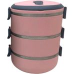 AyrStore Açık Pembe 3lü Sefer Tası Saklama Kabı 1.8lt
