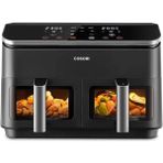 AyrStore Airfryer 8-In-1 Çift Bölgeli Hava Fritözü Xxl 8.5 L, Görünür Pencereye Sahip Iki Yapışmaz