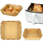 AyrStore Airfryer Pişirme Kağıdı, Fritöz Yağlı Kağıdı, Yanmaz Kağıt 50 Adet Sıcak Hava Fritözleri